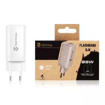 Tactical Adapter FlashBang GaN Λευκός Φορτιστής USB-C 65W