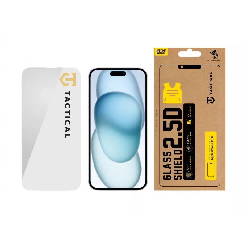 Tactical Glass Shield 2.5D για iPhone 15/16 Clear