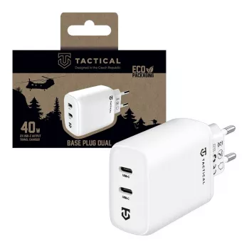 Tactical Base Plug Dual 40W Λευκός Φορτιστής Τοίχου GaN