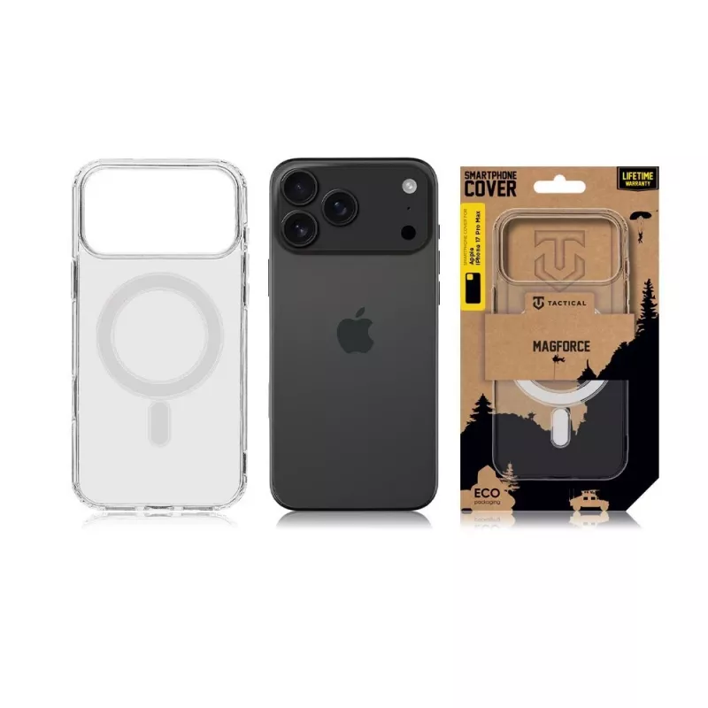 Tactical MagForce θήκη πλάτης για iPhone 17 Pro Max, διάφανη