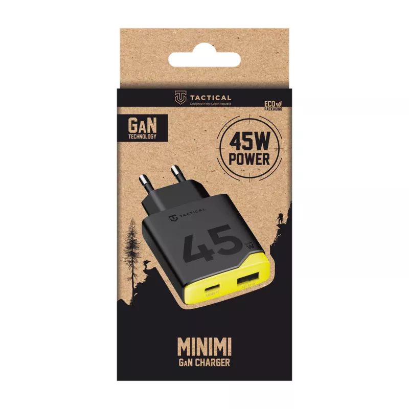 Tactical Minimi GaN 45W AC USB-C φορτιστής τοίχου μαύρο
