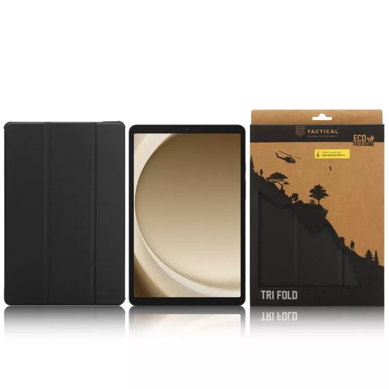 Tactical Book Cover Tri Fold Galaxy TAB A11+ μαύρο