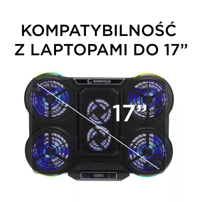 Rampage PROTE R6 Βάση ψύξης laptop, 10-17 ίντσες, RGB