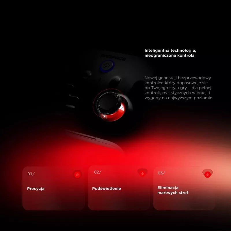Rampage Hydra Pro Pad Wireless RGB 2.4G Hall Effect χειριστήριο με μαγνητικά triggers, μαύρο
