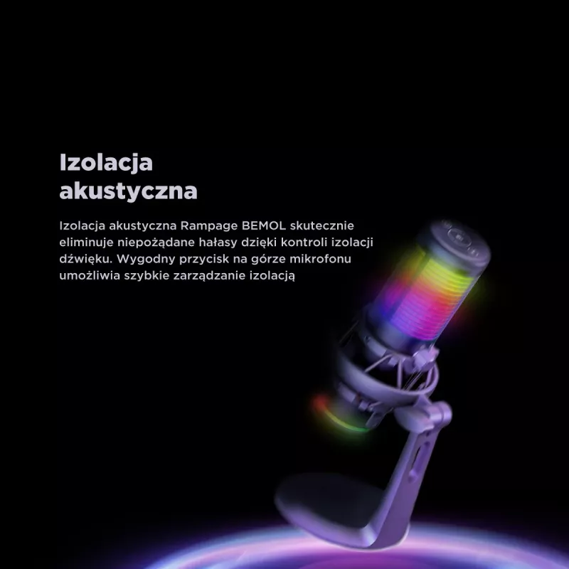 Rampage Bemol RGB USB-C μικρόφωνο gaming, μαύρο