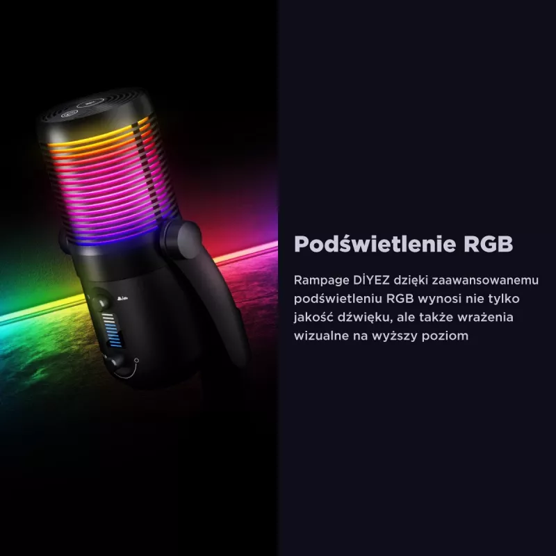 Rampage Diyez RGB USB-C μικρόφωνο gaming, μαύρο