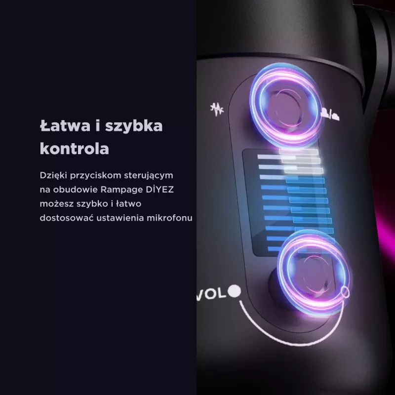 Rampage Diyez RGB USB-C μικρόφωνο gaming, μαύρο