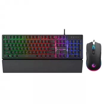 Rampage Fortuna σετ πληκτρολογίου, ποντικιού και mouse pad gaming, 12800 DPI, μαύρο