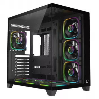 RAMPAGE SEALITE-BLACK κουτί PC Mid-Tower με tempered glass, 7x ARGB PWM ανεμιστήρες, μαύρο