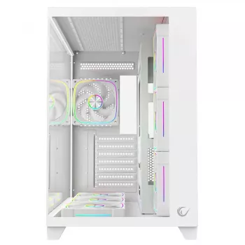 RAMPAGE SEALITE-WHITE κουτί PC Mid-Tower με tempered glass, 7x ARGB PWM ανεμιστήρες, λευκό