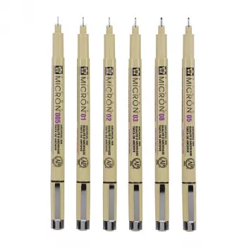 Sakura Pigma Micron σετ 6 μαρκαδόρων fineliner μαύρο