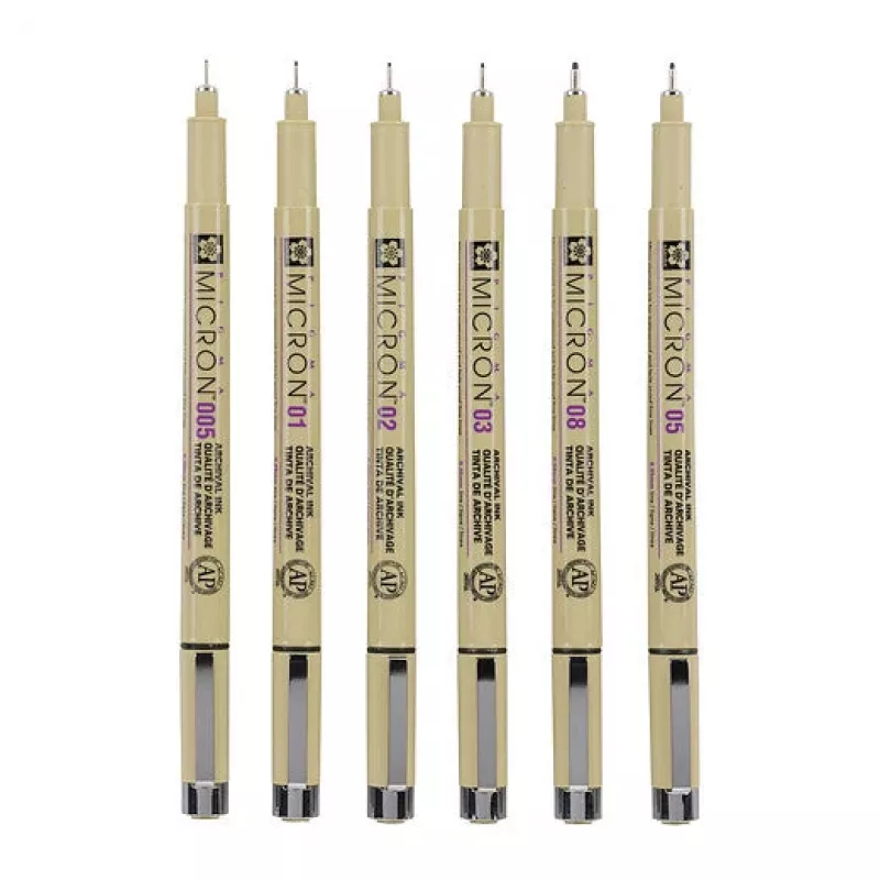 Sakura Pigma Micron σετ 6 μαρκαδόρων fineliner μαύρο