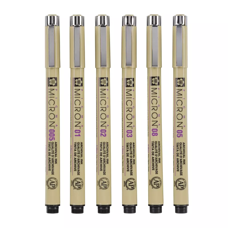 Sakura Pigma Micron σετ 6 μαρκαδόρων fineliner μαύρο
