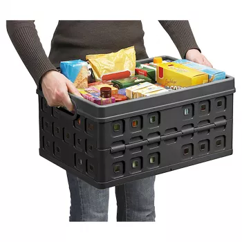 Helit πτυσσόμενο κουτί Square H6180295 46L πτυσσόμενο κουτί αποθήκευσης γκρι/μαύρο