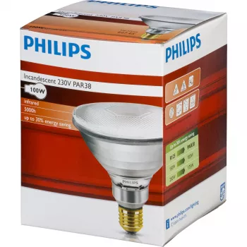 Philips Λάμπα υπερύθρων PAR38 IR 100W E27 230V διάφανη