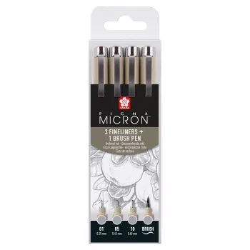 Sakura Pigma Micron Σετ στυλό fineliner Cool Gray 4 τεμ.