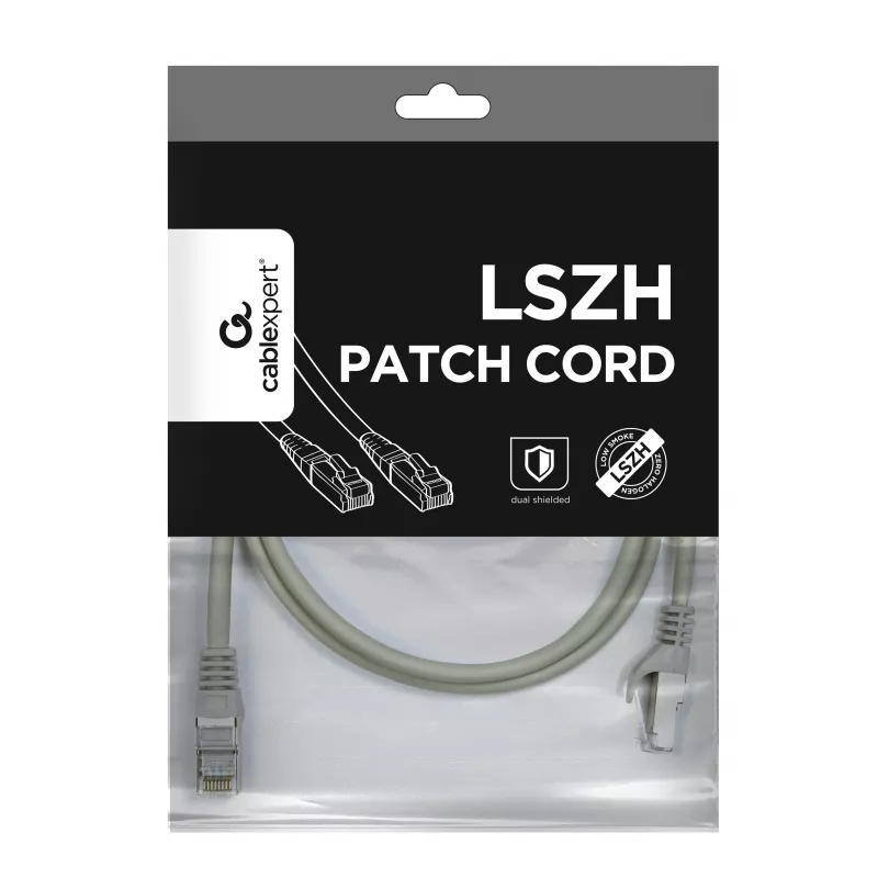 GEMBIRD PP6A-LSZHCU-1M Καλώδιο δικτύου Cat6A SFTP LSZH RJ45 1m Γκρι
