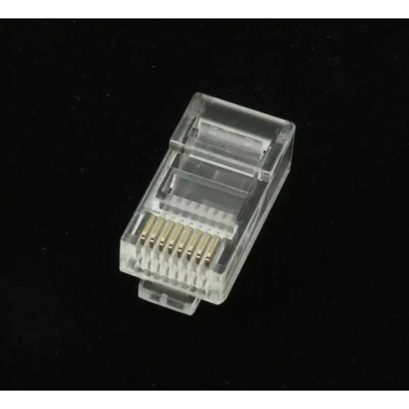 Gembird LC-8P8C-002/50 Βύσμα RJ-45 Modular, διαφανές, επιχρυσωμένο, Συσκευασία 50 τεμ.