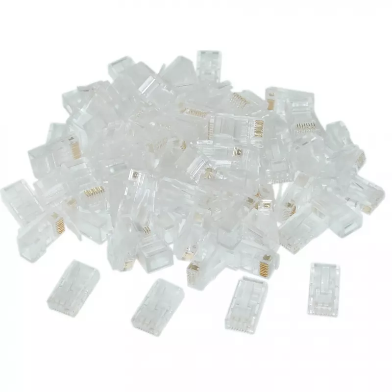 Gembird LC-8P8C-002/50 Βύσμα RJ-45 Modular, διαφανές, επιχρυσωμένο, Συσκευασία 50 τεμ.