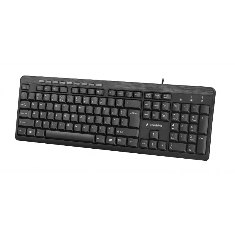 Gembird KB-UM-106 Συμπαγές πληκτρολόγιο πολυμέσων, ενσύρματο USB, Μαύρο