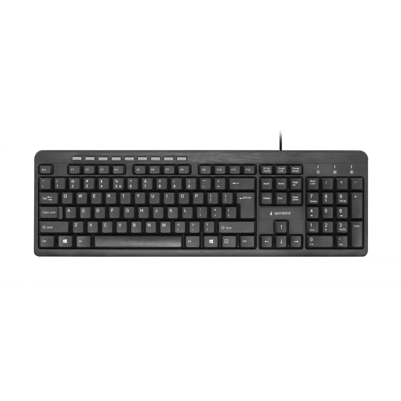 Gembird KB-UM-106 Συμπαγές πληκτρολόγιο πολυμέσων, ενσύρματο USB, Μαύρο