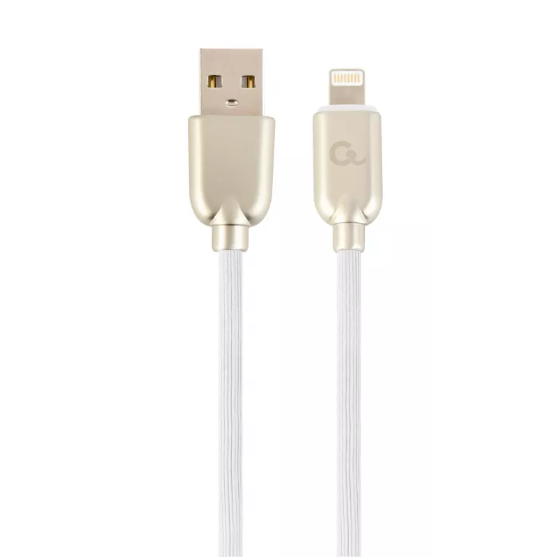 Gembird Καλώδιο USB-A σε Lightning 2m Λευκό Premium Λάστιχο