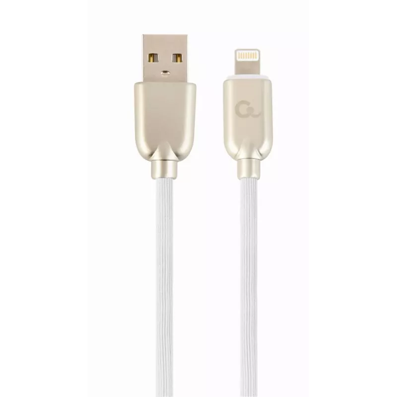 Gembird Καλώδιο USB-A σε Lightning 2m Λευκό Premium Λάστιχο