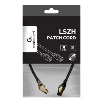 GEMBIRD PP8-LSZHCU-BK-0.5M Καλώδιο Patch S/FTP Cat.8 LSZH Μαύρο 0,5m