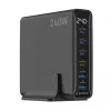 Gembird TA-UC-2A4C-PD240-01-BK 6-Θυρών Φορτιστής USB 240W GaN Μαύρο