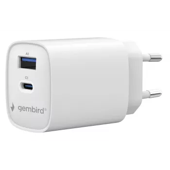 Gembird TA-UC-1A1C-PD45-01-W 45W USB-C PD Τροφοδοτικό Λευκό