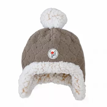 Lodger διπλής στρώσης χειμωνιάτικος σκούφος fleece Brown Buffalo 1-2 ετών