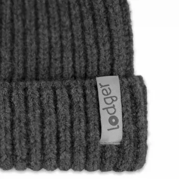Lodger 100% Merino Wool Σκουφάκι Μωρού Graphite Pigeon 6-12 Μηνών