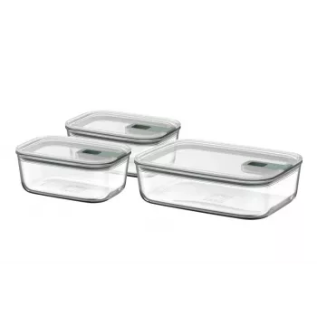 MEPAL EasyClip Σετ δοχείων αποθήκευσης, Nordic Green, 3 τεμ. (2x 0,7 L, 1x 1,5 L)