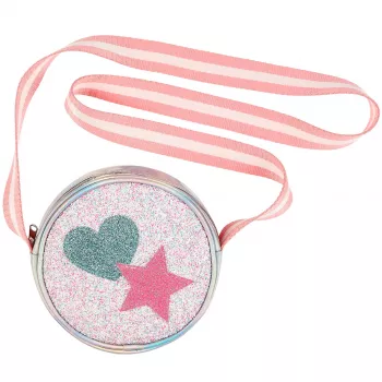 Souza! Eloise Τσάντα ώμου με glitter για παιδιά με διακοσμητικά καρδιάς και αστεριού, Ροζ