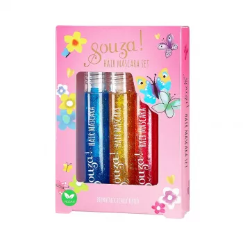 Souza! glitter μάσκαρα μαλλιών για παιδιά σετ με 3 χρώματα