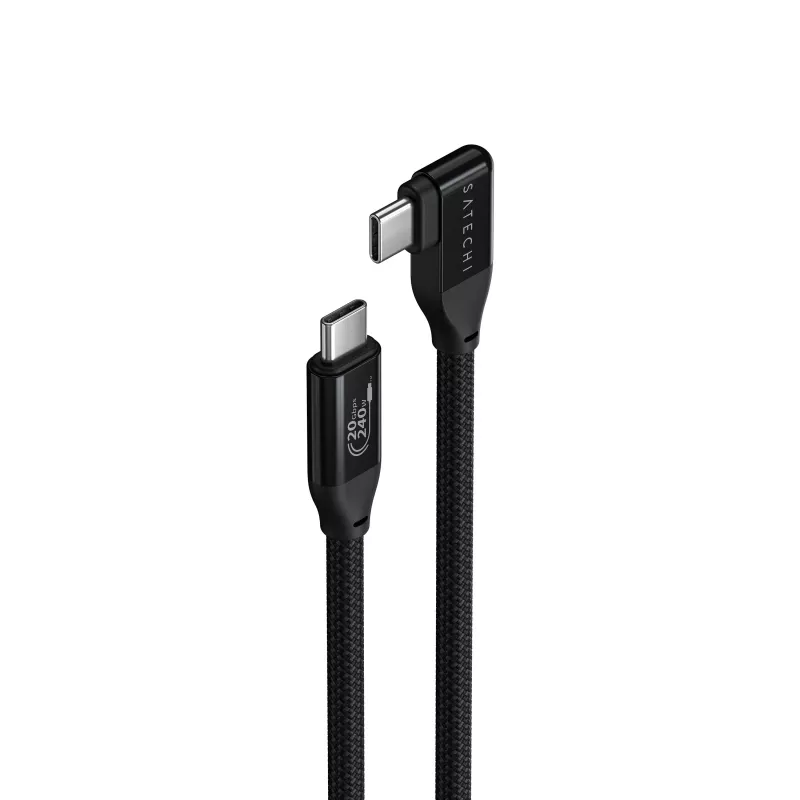 Satechi Καλώδιο USB-C Right Angle 1m με 240W Power Delivery και 20Gbps μεταφορά δεδομένων - Μαύρο