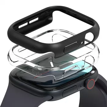 RINGKE SLIM 2-PACK APPLE WATCH 10 / 11 (46 MM) ΔΙΑΦΑΝΕΣ & ΜΑΤ ΜΑΥΡΟ