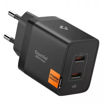 SPIGEN ESSENTIAL EE472EU Φορτιστής δικτύου 2 θυρών 47W Μαύρο