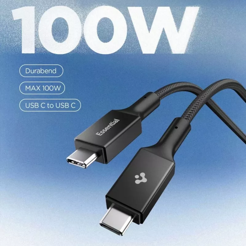 Spigen EB10010CC Essential Καλώδιο USB-C σε USB-C 100W 1m Μαύρο