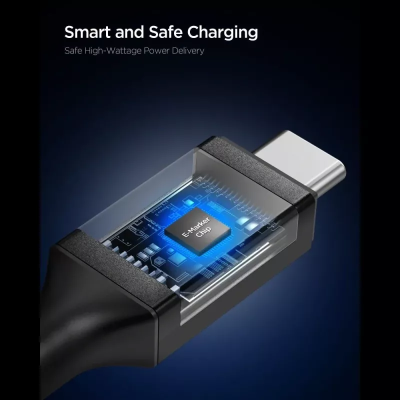 SPIGEN EB10020CC Essential Καλώδιο USB-C σε USB-C 100W 200cm Μαύρο