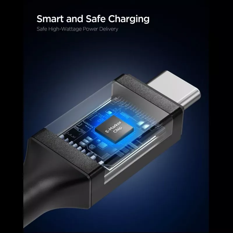 SPIGEN EB24012CC Essential Καλώδιο USB-C σε USB-C 240W 120cm Μαύρο