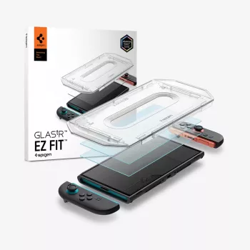 Spigen Glas.tR EZ Fit συσκευασία 2 τεμ. μεμβράνη tempered glass για Nintendo Switch 2, διάφανη
