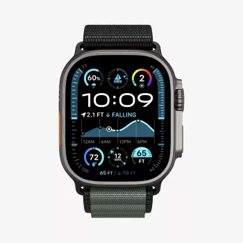 Spigen Rugged Armor Pro WBF1 λουράκι για Apple Watch 44/45/46/49mm μαύρο/πράσινο