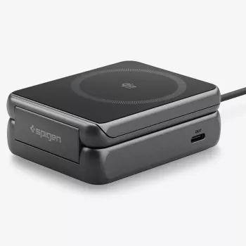 Spigen Essential Qi2 2-in-1 ασύρματη βάση φόρτισης 25W MagSafe μαύρο