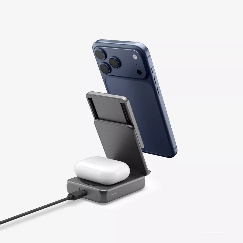 Spigen Essential Qi2 2-in-1 ασύρματη βάση φόρτισης 25W MagSafe μαύρο