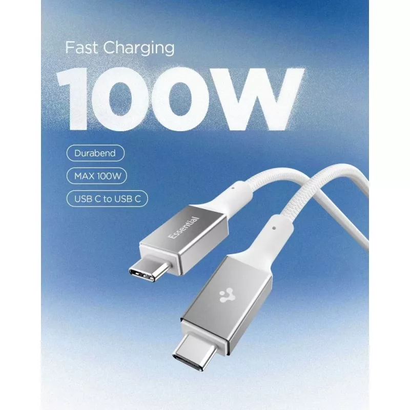 SPIGEN EB10015CC Essential καλώδιο USB-C σε USB-C 100W 150cm λευκό