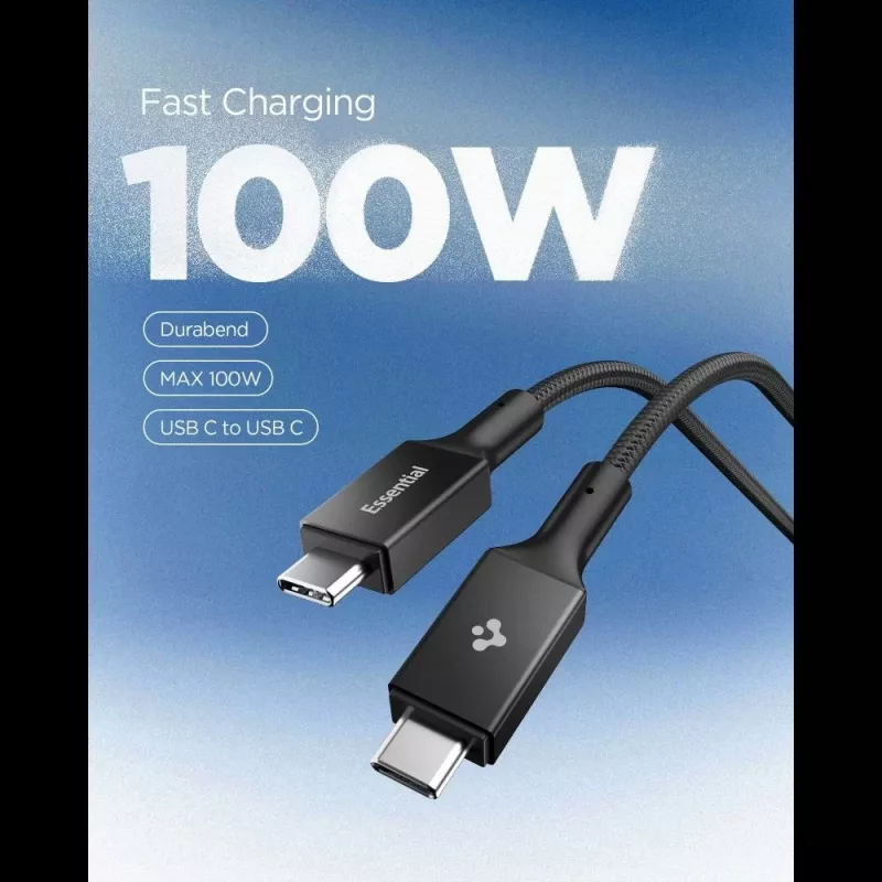 SPIGEN EB10015CC Essential καλώδιο USB-C σε USB-C 100W 150cm μαύρο
