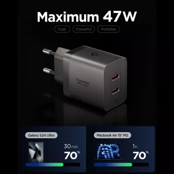 SPIGEN EE472EU-GAN Essential φορτιστής δικτύου 2 θυρών 47W Gunmetal