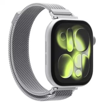 Spigen WBM4 ατσάλινο λουράκι για Apple Watch 8/9/10/11/SE (40/41/42mm) ασημί