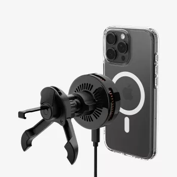 SPIGEN EV25MFAQ Essential Peltier μαγνητικός ασύρματος φορτιστής βάσης αυτοκινήτου MagSafe 25W Qi2.2 μαύρο